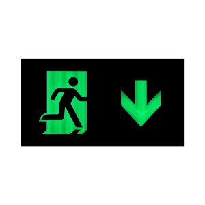 Alternative view of Tritium Utrymningsskylt Ned