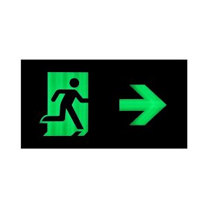 Alternative view of Tritium Utrymningsskylt Höger