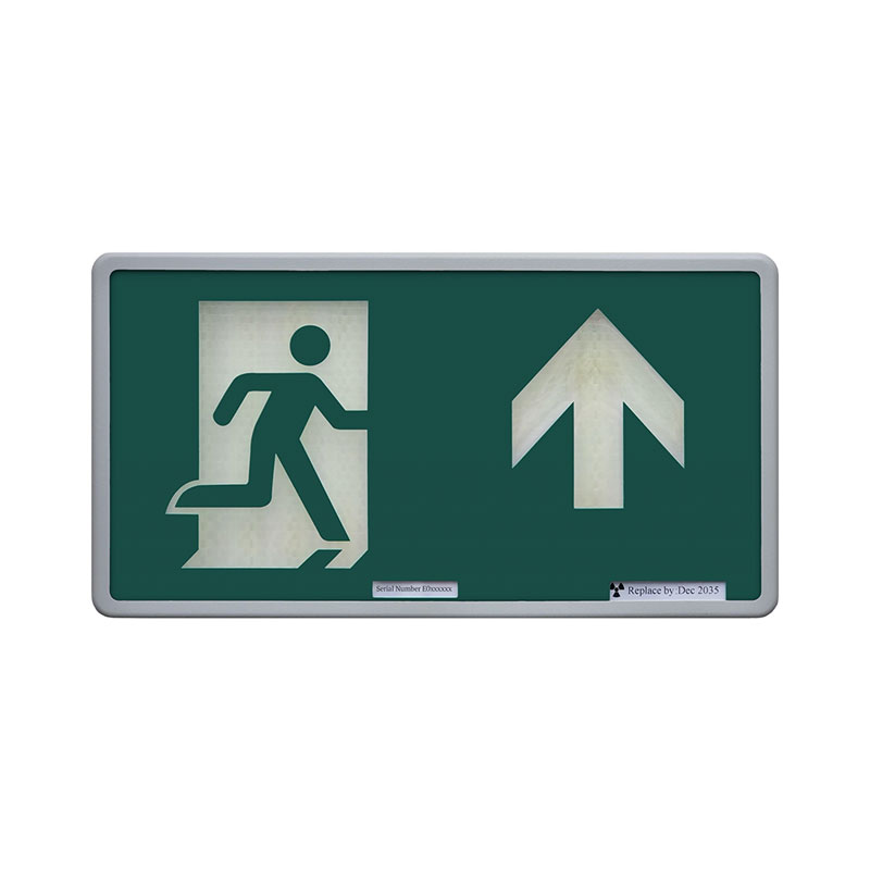 Tritium Utrymningsskylt Upp