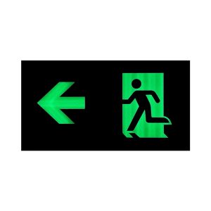 Alternative view of Tritium Utrymningsskylt Vänster